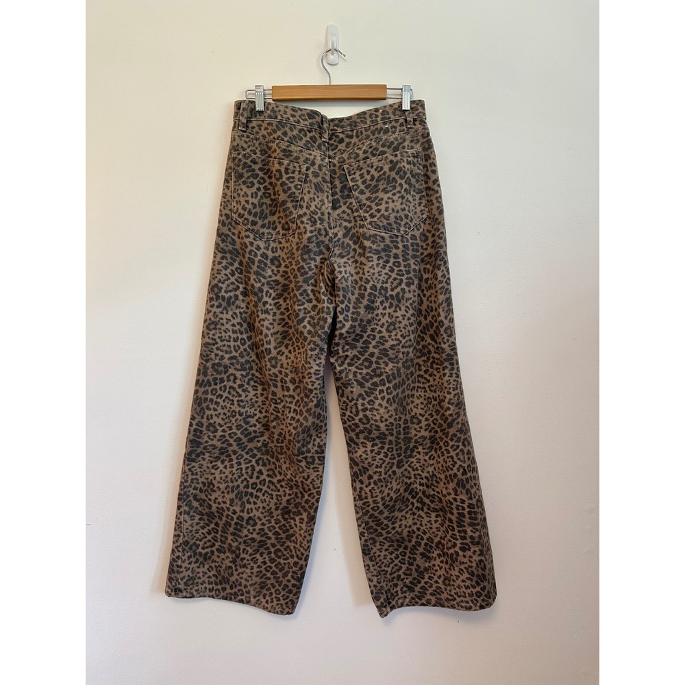 Z Supply Leopard Print Wide Leg Denim Jeans | Size 30 - Picture 5 of 10